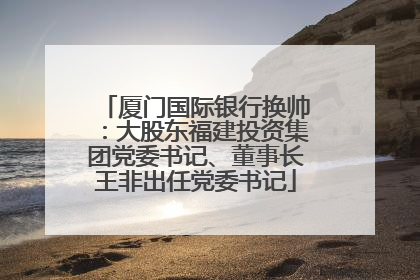 厦门国际银行换帅：大股东福建投资集团党委书记、董事长王非出任党委书记