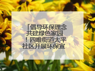 倡导环保理念 共建绿色家园！四唯街道太平社区开展环保宣传进社区活动