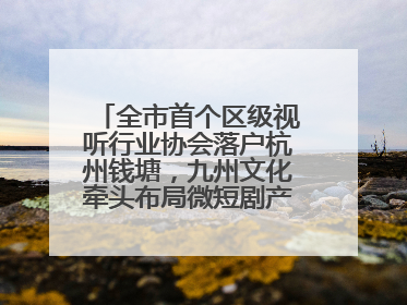 全市首个区级视听行业协会落户杭州钱塘，九州文化牵头布局微短剧产业高地