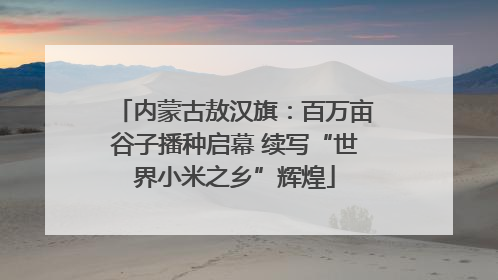 内蒙古敖汉旗：百万亩谷子播种启幕 续写“世界小米之乡”辉煌
