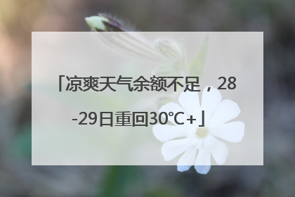 凉爽天气余额不足，28-29日重回30℃+