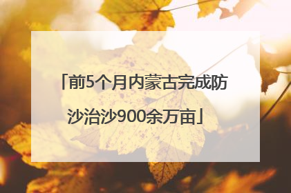前5个月内蒙古完成防沙治沙900余万亩