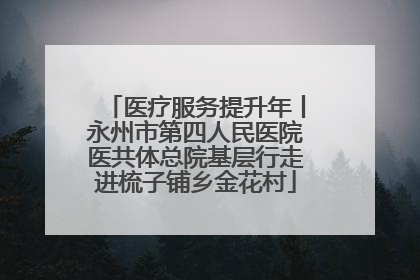 医疗服务提升年丨永州市第四人民医院医共体总院基层行走进梳子铺乡金花村
