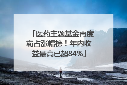 医药主题基金再度霸占涨幅榜！年内收益最高已超84%