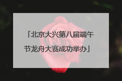 北京大兴第八届端午节龙舟大赛成功举办