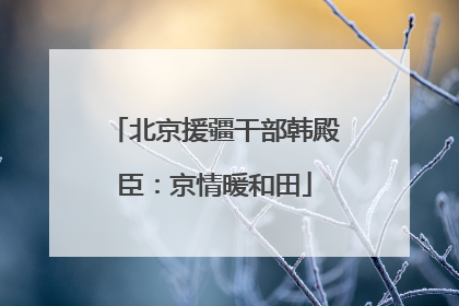 北京援疆干部韩殿臣：京情暖和田