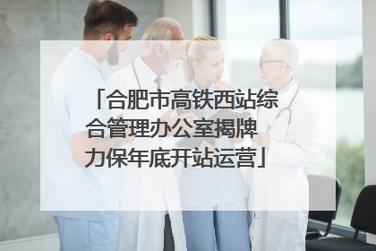 合肥市高铁西站综合管理办公室揭牌 力保年底开站运营