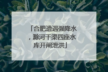 合肥遭遇强降水，滁河干渠四座水库开闸泄洪