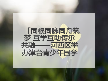 同根同脉同舟筑梦 互学互助传承共融——河西区举办津台青少年国学交流活动