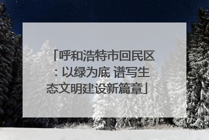 呼和浩特市回民区：以绿为底 谱写生态文明建设新篇章