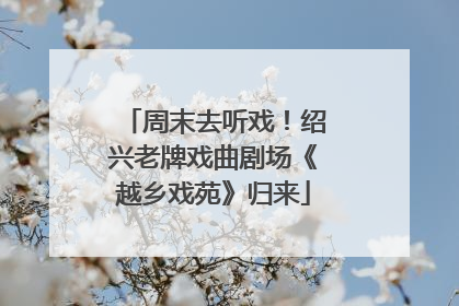 周末去听戏！绍兴老牌戏曲剧场《越乡戏苑》归来