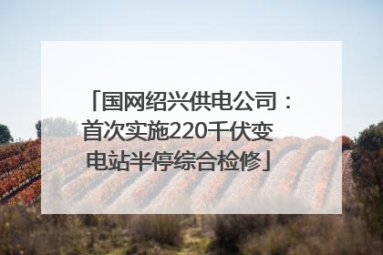 国网绍兴供电公司：首次实施220千伏变电站半停综合检修