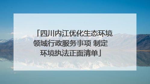 四川内江优化生态环境领域行政服务事项 制定环境执法正面清单