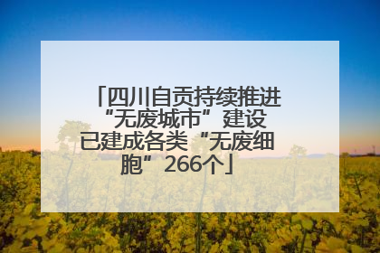 四川自贡持续推进“无废城市”建设 已建成各类“无废细胞”266个