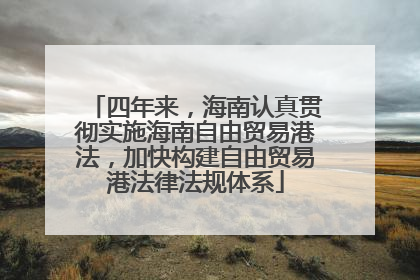 四年来，海南认真贯彻实施海南自由贸易港法，加快构建自由贸易港法律法规体系