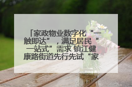 家政物业数字化“一触即达”，满足居民“一站式”需求 镇江健康路街道先行先试“家门口”便民小程序