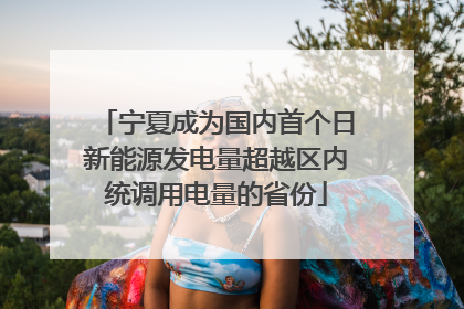 宁夏成为国内首个日新能源发电量超越区内统调用电量的省份