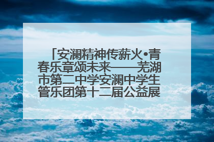 安澜精神传薪火•青春乐章颂未来——芜湖市第二中学安澜中学生管乐团第十二届公益展演圆满举行