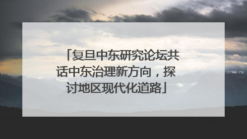 复旦中东研究论坛共话中东治理新方向，探讨地区现代化道路