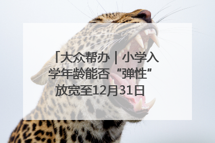 大众帮办｜小学入学年龄能否“弹性”放宽至12月31日？有地方已在探索