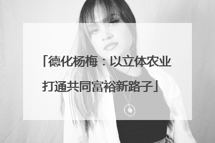 德化杨梅：以立体农业打通共同富裕新路子