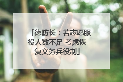 德防长：若志愿服役人数不足 考虑恢复义务兵役制