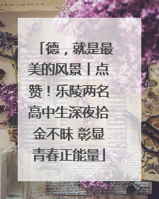 德，就是最美的风景丨点赞！乐陵两名高中生深夜拾金不昧 彰显青春正能量