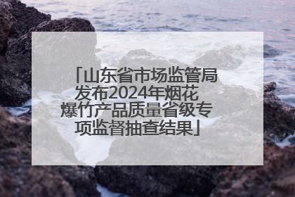 山东省市场监管局发布2024年烟花爆竹产品质量省级专项监督抽查结果