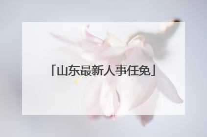 山东最新人事任免
