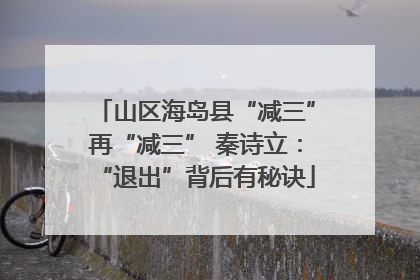 山区海岛县“减三”再“减三” 秦诗立：“退出”背后有秘诀