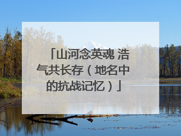 山河念英魂 浩气共长存（地名中的抗战记忆）