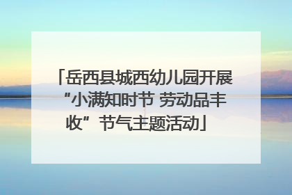 岳西县城西幼儿园开展“小满知时节 劳动品丰收”节气主题活动