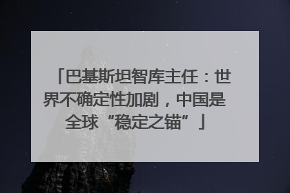 巴基斯坦智库主任：世界不确定性加剧，中国是全球“稳定之锚”