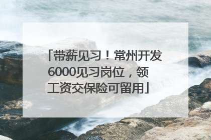 带薪见习！常州开发6000见习岗位，领工资交保险可留用