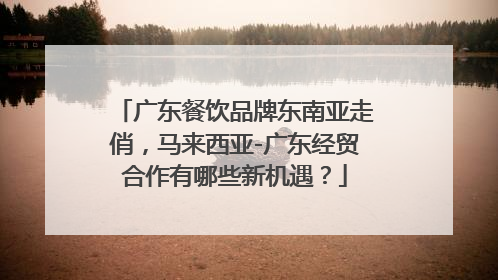 广东餐饮品牌东南亚走俏，马来西亚-广东经贸合作有哪些新机遇？