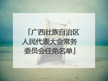 广西壮族自治区人民代表大会常务委员会任免名单