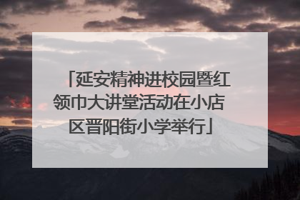 延安精神进校园暨红领巾大讲堂活动在小店区晋阳街小学举行