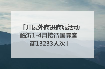 开展外商进商城活动 临沂1-4月接待国际客商13233人次