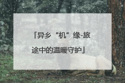 异乡“机”缘-旅途中的温暖守护