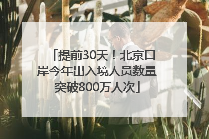 提前30天！北京口岸今年出入境人员数量突破800万人次