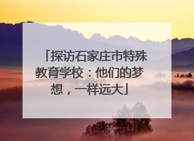 探访石家庄市特殊教育学校：他们的梦想，一样远大