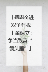 感恩奋进 双争有我丨董保立：争当致富“领头雁”
