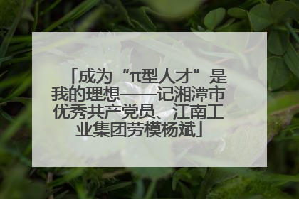 成为“π型人才”是我的理想——记湘潭市优秀共产党员、江南工业集团劳模杨斌