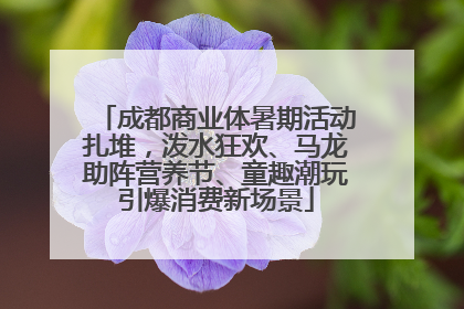 成都商业体暑期活动扎堆，泼水狂欢、马龙助阵营养节、童趣潮玩引爆消费新场景