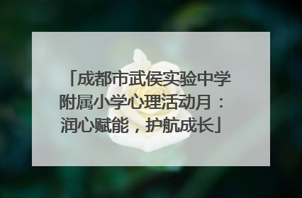 成都市武侯实验中学附属小学心理活动月：润心赋能，护航成长