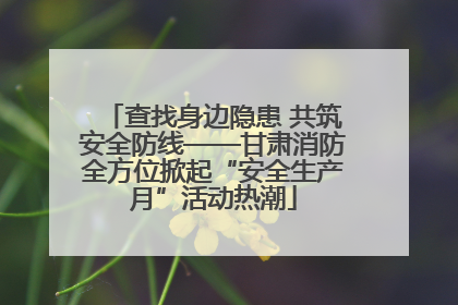 查找身边隐患 共筑安全防线——甘肃消防全方位掀起“安全生产月”活动热潮