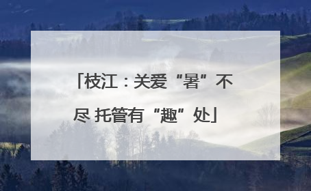 枝江：关爱“暑”不尽 托管有“趣”处
