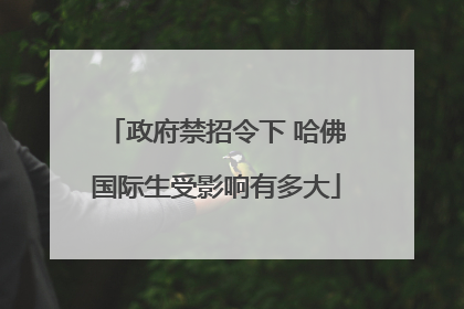 政府禁招令下 哈佛国际生受影响有多大