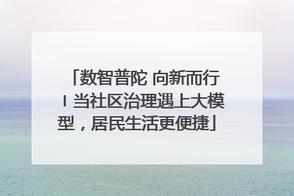 数智普陀 向新而行〡当社区治理遇上大模型，居民生活更便捷