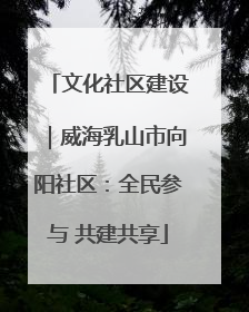 文化社区建设｜威海乳山市向阳社区：全民参与 共建共享